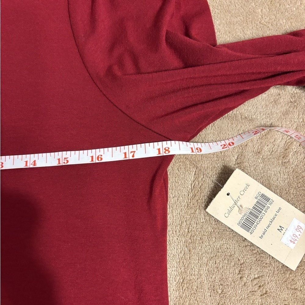 NWT Women’s Coldwater Creek Maroon Top Size M - Picture 3 of 9
